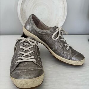 Josef Seibel Silver Lace-Up Sneakers